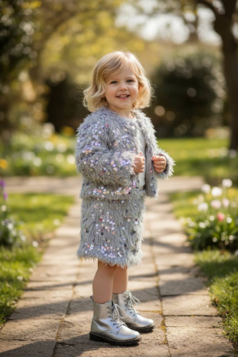 Σετ 3τεμ. Πανωφόρι φούστα και μπλούζα BB3553Γ