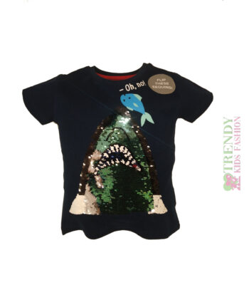 Παιδική μπλούζα κοντομάνικη μπλε "SHARK"