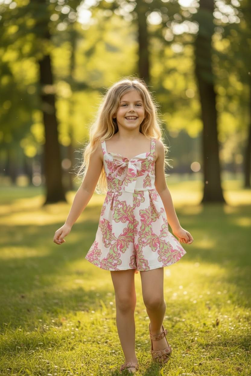 Ολόσωμο σορτς φλοραλ φουξ