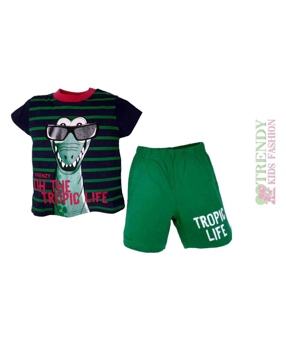 Σετ βερμούδα μπλούζα "TROPIC LIFE" - 71815027