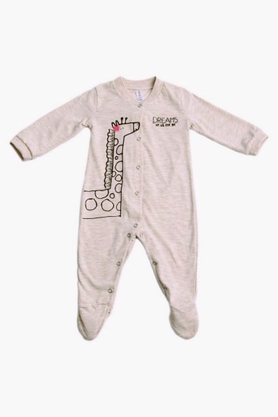 Βαμβακερό φορμάκι μακρυμάνικο μπεζ