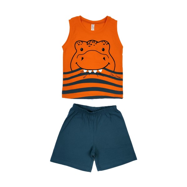 Πιτζάμα Καλοκαιρινή για Αγόρι Πορτοκαλί