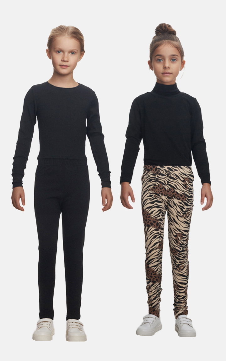 Σετ 2 κολλάν Animal print μαύρο