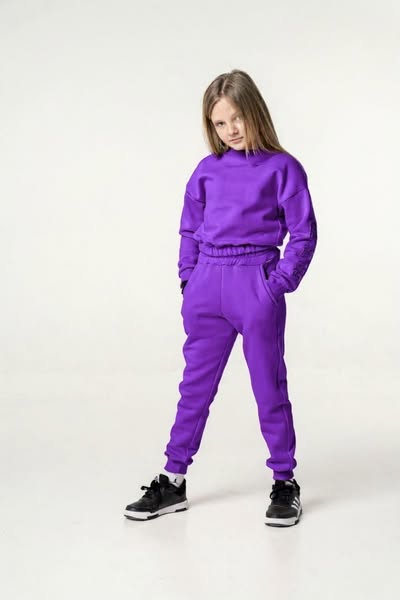 Σετ φόρμα κροπ μλουζα μωβ