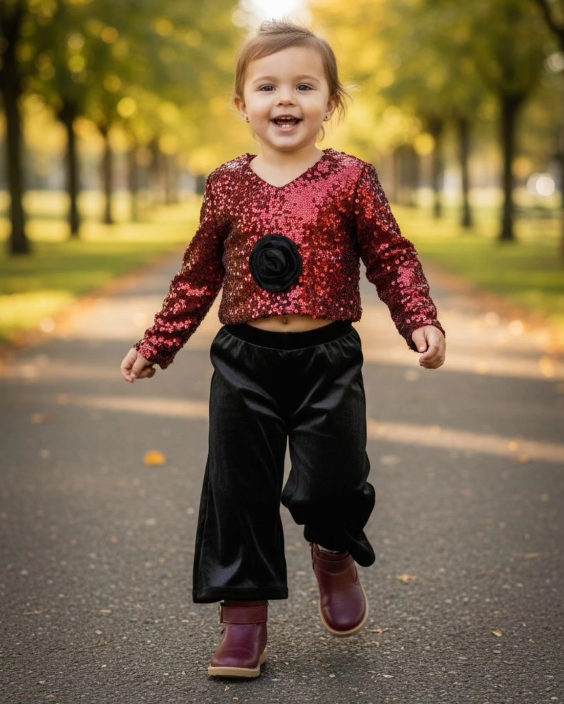 Σετ τοπ με παντελόνι καμπάνα